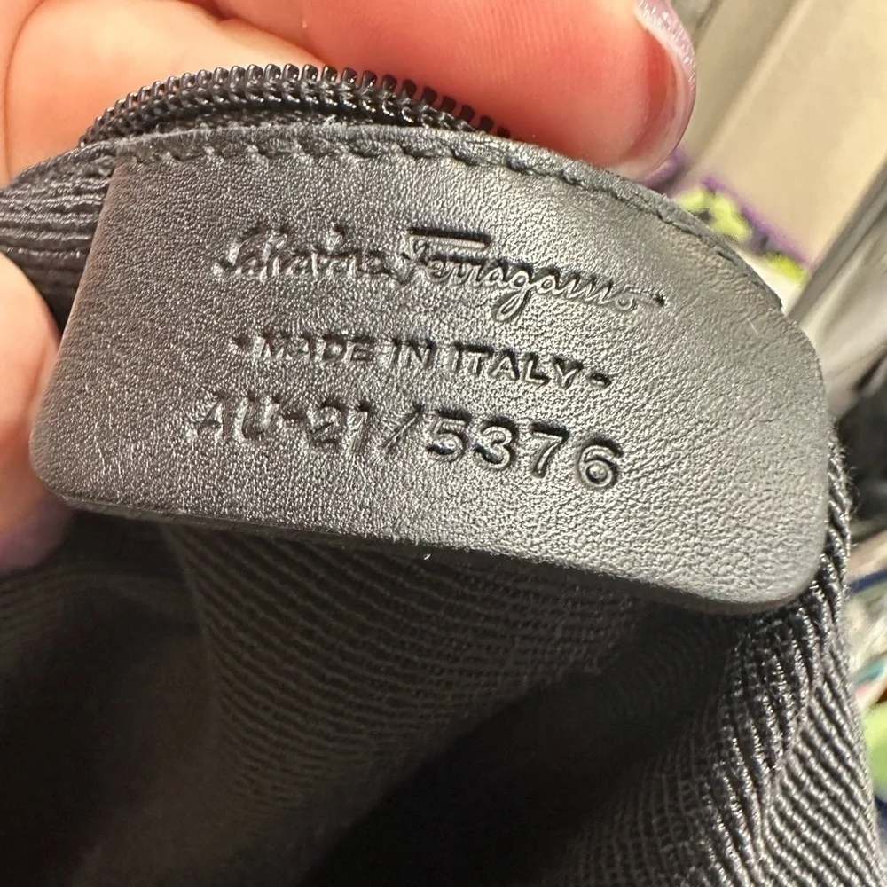 Salvatore Ferragamo Black Gancini Logo Tote Handbag